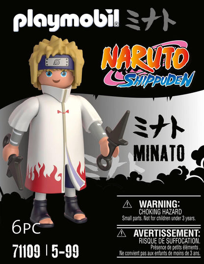 PLAYMOBIL Naruto 71109 Minato typischen weiß-roten Mantel und Zwei Kunai, kreativer Spielspaß für Animefans mit tollen Details und authentischen Extras, ab 5 Jahren