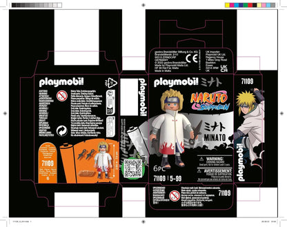 PLAYMOBIL Naruto 71109 Minato typischen weiß-roten Mantel und Zwei Kunai, kreativer Spielspaß für Animefans mit tollen Details und authentischen Extras, ab 5 Jahren