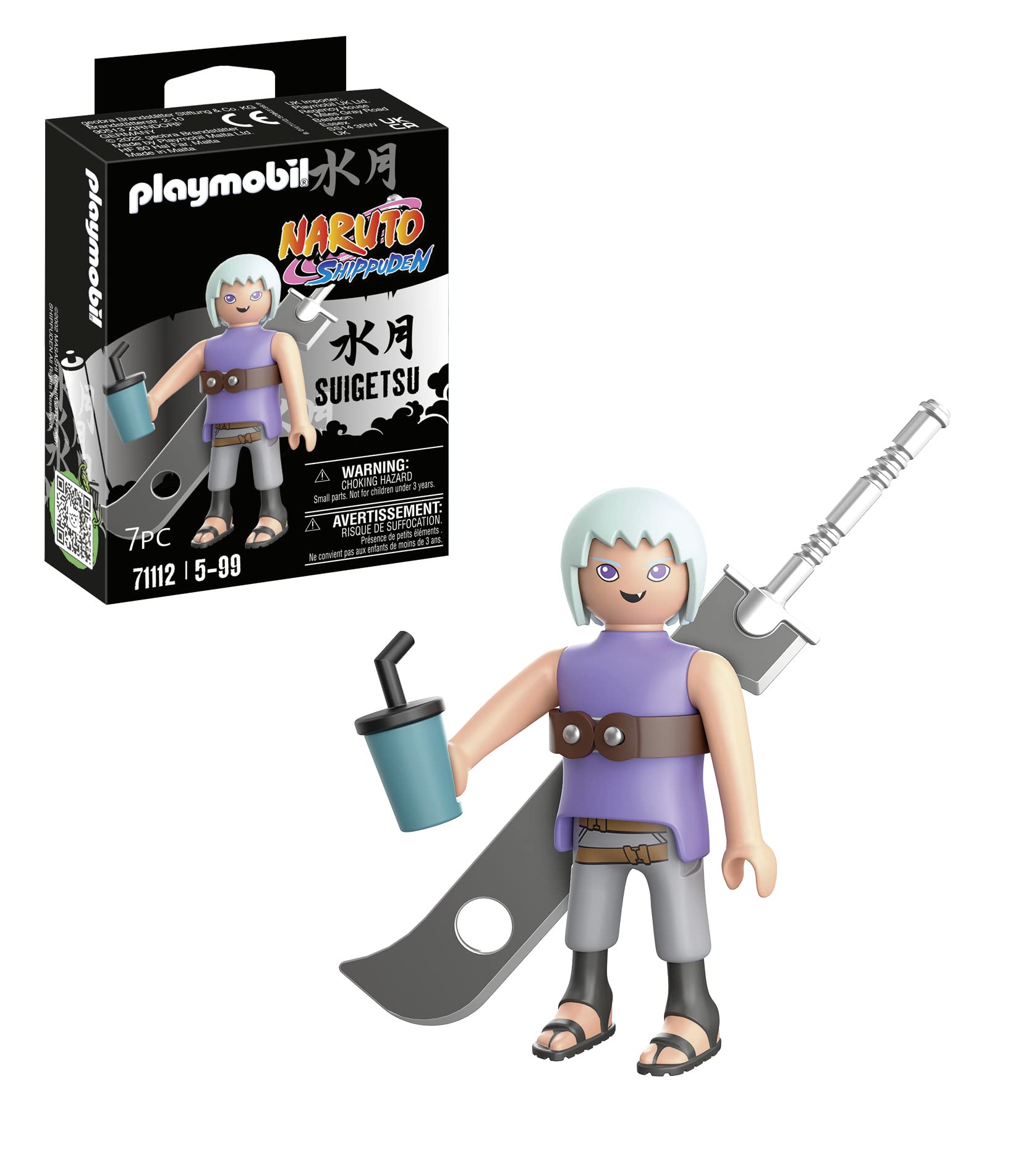 Playmobil 71112 Naruto: Suigetsu Figure Set, Naruto Shippuden Anime Collectors Figure, Playset Suitable for Children and fans 5+ years