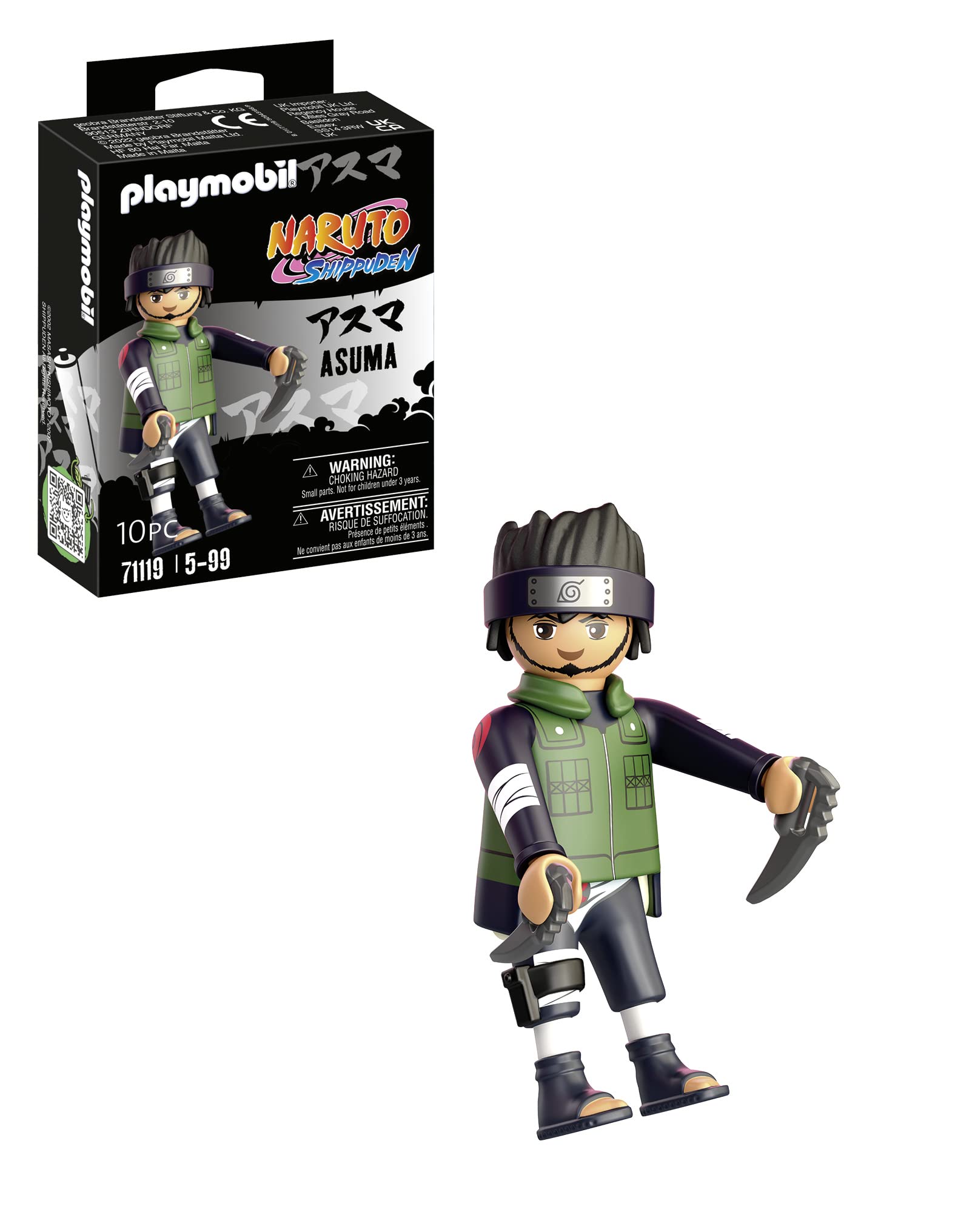 Playmobil 71119 Naruto: Asuma Figure Set, Naruto Shippuden Anime Collectors Figure, Playset Suitable for Children and fans 5+ years