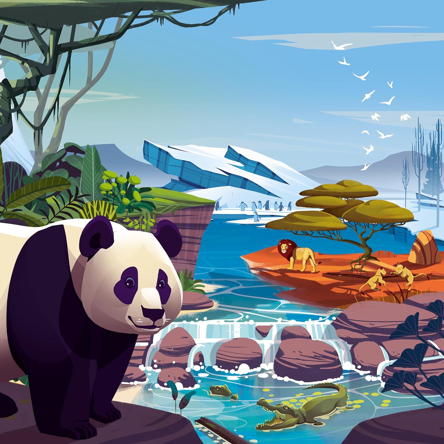 LUCKY DUCK GAMES - Nimalia | Board Game | Animal Themed Strategy Game | Territory Building Game | Fun Family Game for Kids and Adults | 2-4 Players | Ages 10+ | 20 Minutes