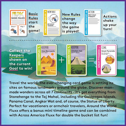 Around The World Fluxx Card Game - Worldwide Adventure with Dynamic Gameplay