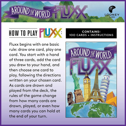 Around The World Fluxx Card Game - Worldwide Adventure with Dynamic Gameplay