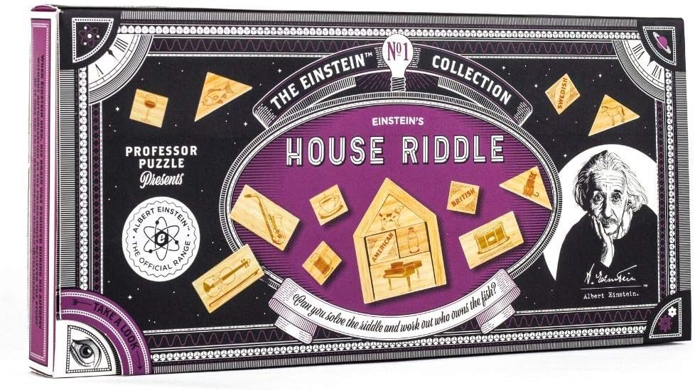 Professor Puzzle Einstein's House Riddle - Brain Teaser Puzzle - 3D Wooden Puzzle