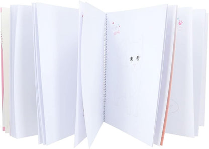 Depesche 12282 TOPModel Maak je Kitty - kleur- en stickerboek met 92 pagina's voor het maken van schattige katten kleurboekje met stickervel en spiraalbinding Meerkleurig