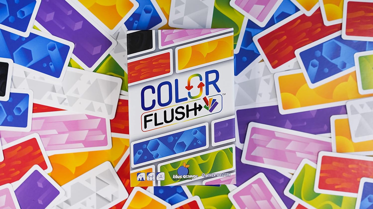 Blue Orange Color Flush Card Game, Ages 84+, 3-6 Players, 15 Minutes Playing Time