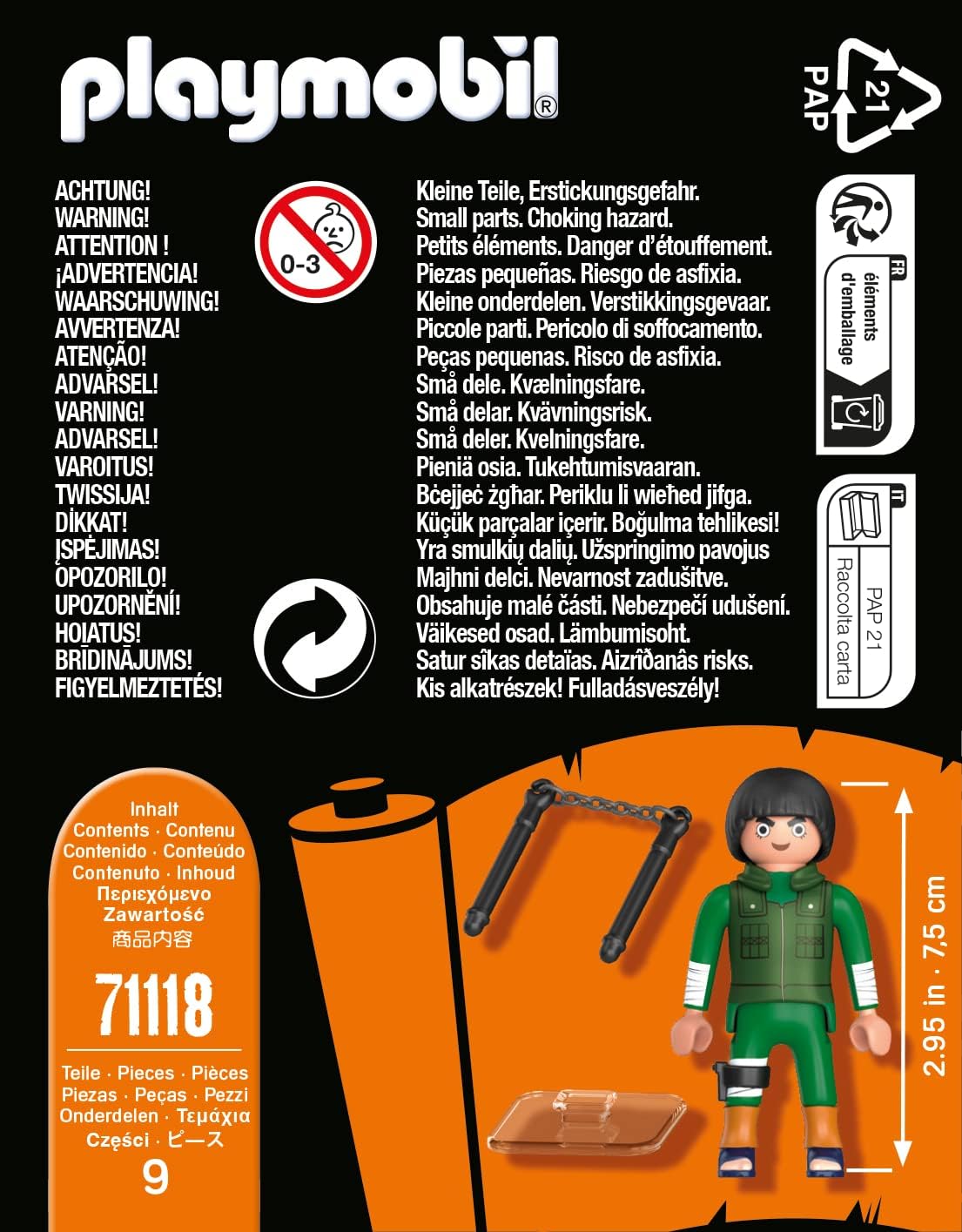 Playmobil 71118 Naruto: Rock Lee Figure Set, Naruto Shippuden Anime Collectors Figure, Playset Suitable for Children and fans 5+ years