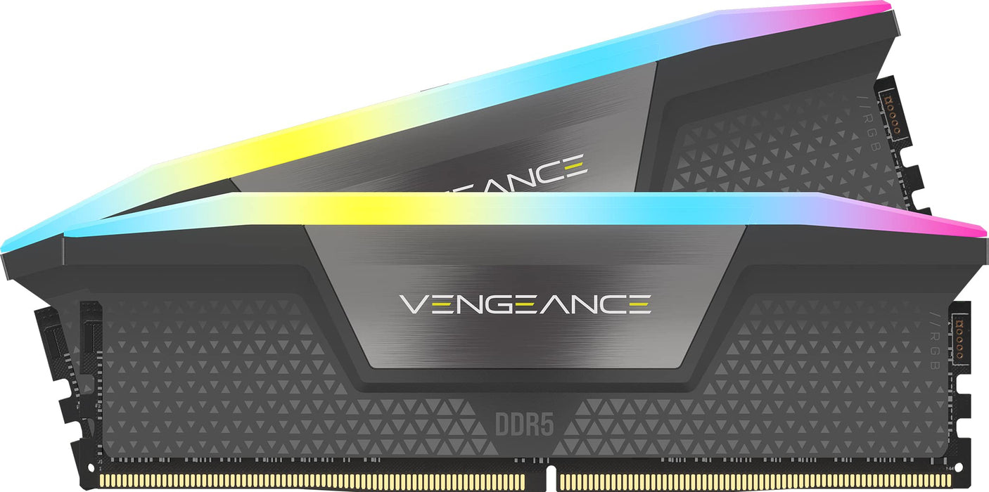 CORSAIR VENGEANCE RGB DDR5 RAM 32GB (2x16GB) 6000MHz CL36 AMD EXPO iCUE Compatible Computer Memory - Grey (CMH32GX5M2D6000Z36K) 6000 MHz 32GB (2x16GB)