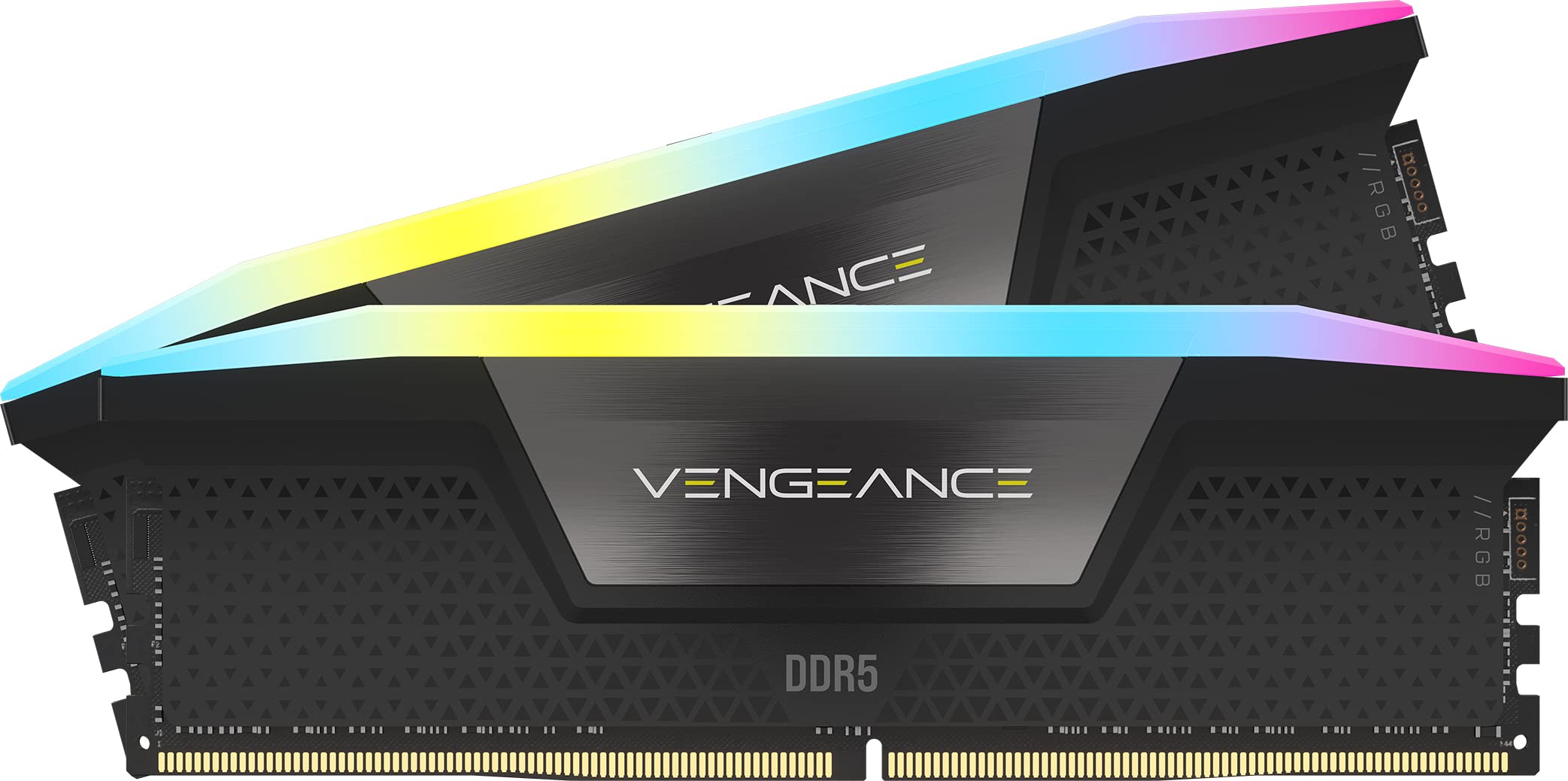 CORSAIR VENGEANCE RGB DDR5 RAM 32GB (2x16GB) 5200MHz CL40 Intel XMP iCUE Compatible Computer Memory - Black (CMH32GX5M2B5200C40) 32GB (2x16GB) Black