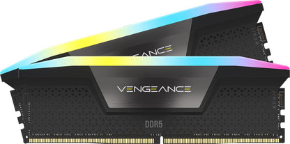 CORSAIR VENGEANCE RGB DDR5 RAM 32GB (2x16GB) 5200MHz CL40 Intel XMP iCUE Compatible Computer Memory - Black (CMH32GX5M2B5200C40) 32GB (2x16GB) Black