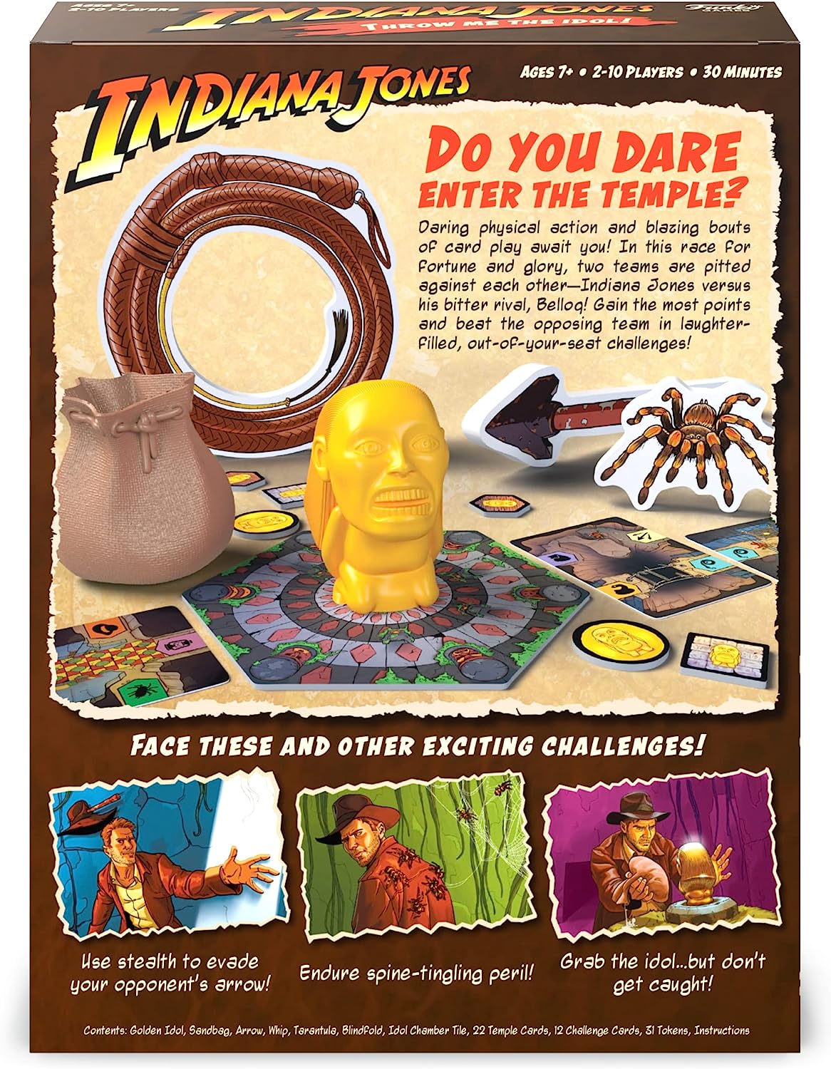 Funko Games Indiana Jones Throw Me The Idol Game - Raiders Of The Lost Ark - Light Strategy Board Game For Children & Adults (Ages 10+) - 2-4 Players - Collectable Vinyl Figure - Gift Idea