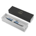 Parker IM Ballpoint Pen | Premium Blue Grey with Chrome Trim | Medium Point with Blue Ink Refill | Gift Box