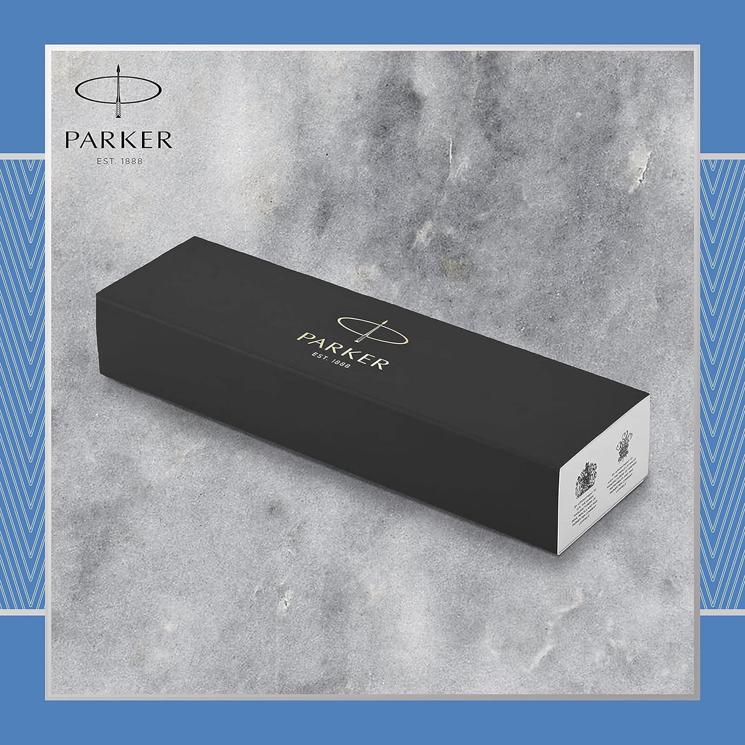Parker IM Ballpoint Pen | Premium Blue Grey with Chrome Trim | Medium Point with Blue Ink Refill | Gift Box