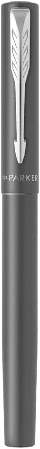 PARKER Vector XL Fountain Pen | Metallic Black Lacquer on Brass | Medium Nib with Blue Ink Refill |