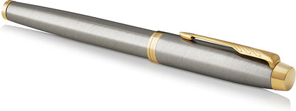 Parker IM Rollerball Pen | Brushed Metal | Fine Point Black Ink | Gift Box