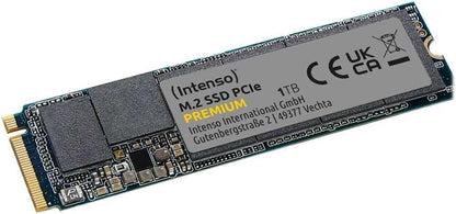 Intenso 1TB M.2 SSD PCIe Premium, up to 2100 MB/s, (PCI Express Gen.3x4 NVMe 1.3, Solid State Drive