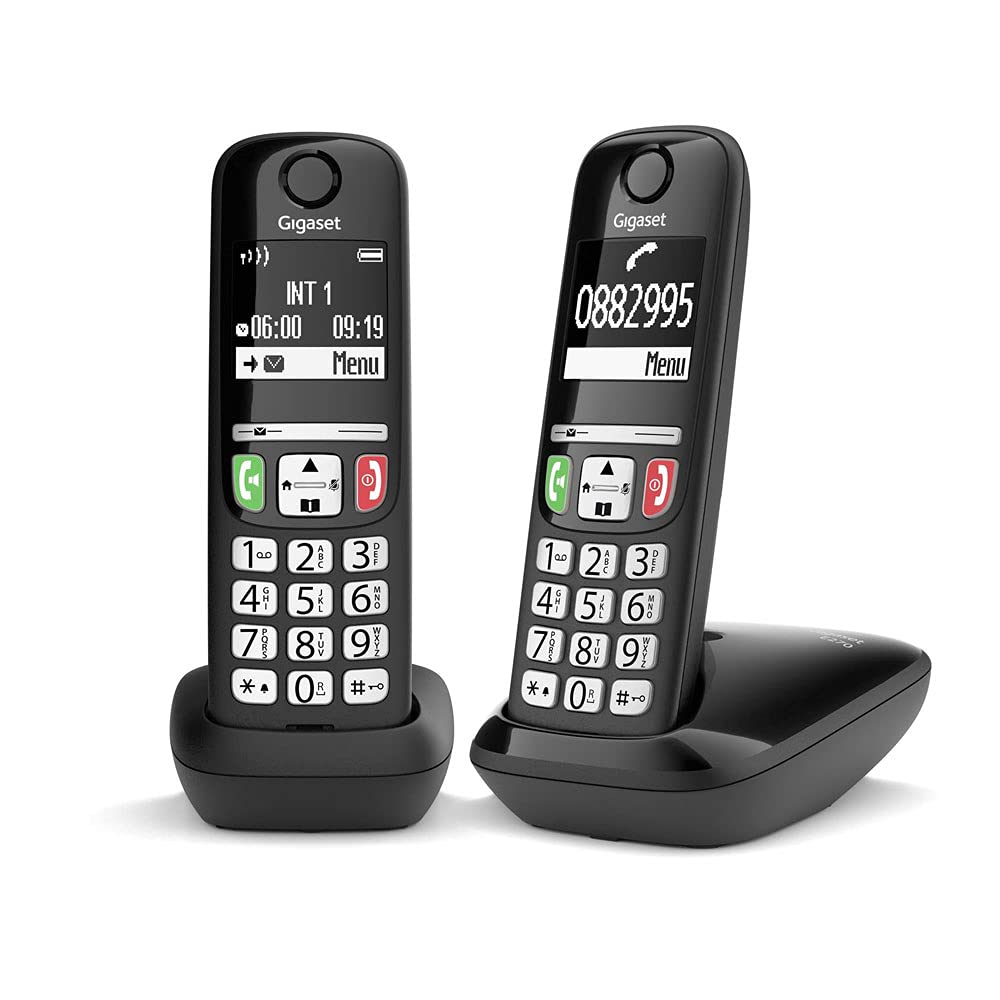 Gigaset E270 Duo Téléphone DECT Identification de l'appelant Noir