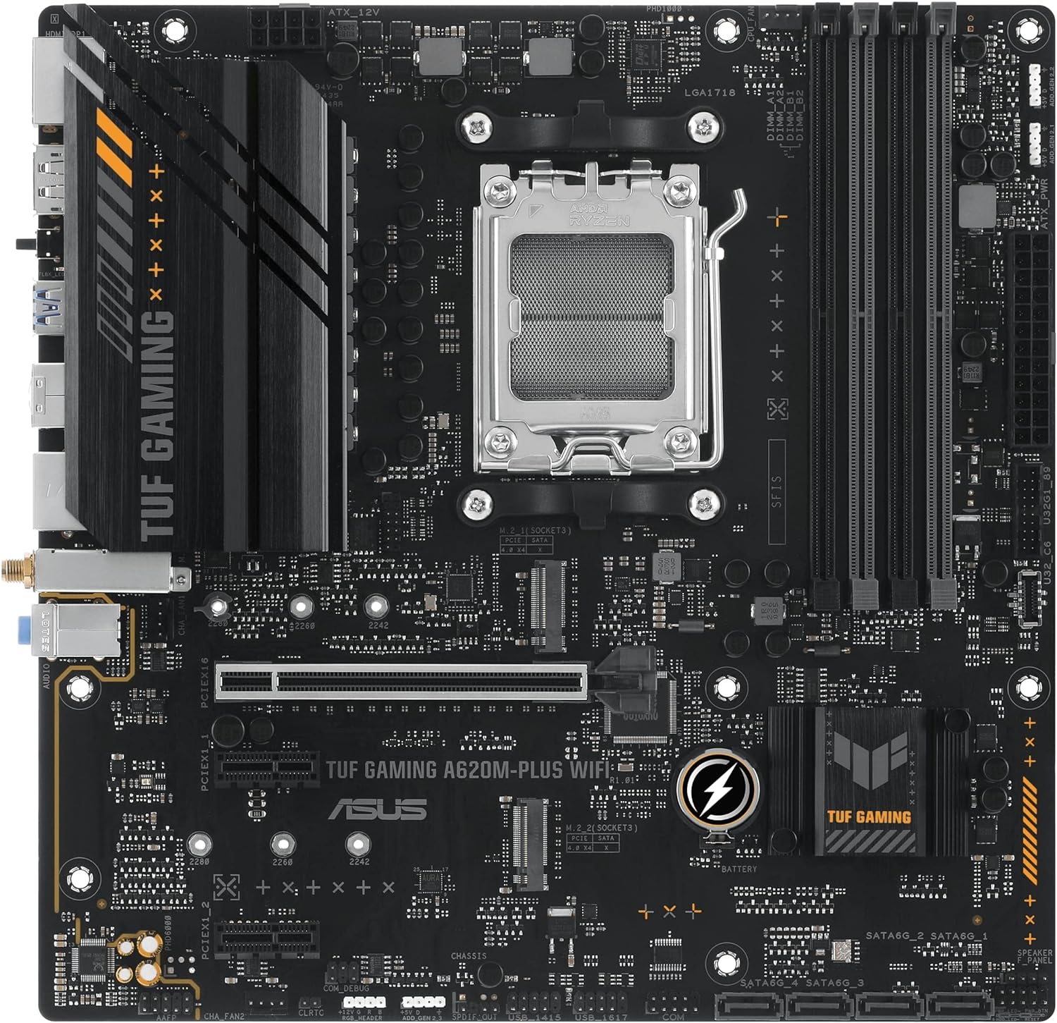ASUS TUF GAMING A620M-PLUS WIFI, AMD, MATX, 4DDR5, DP, HDMI