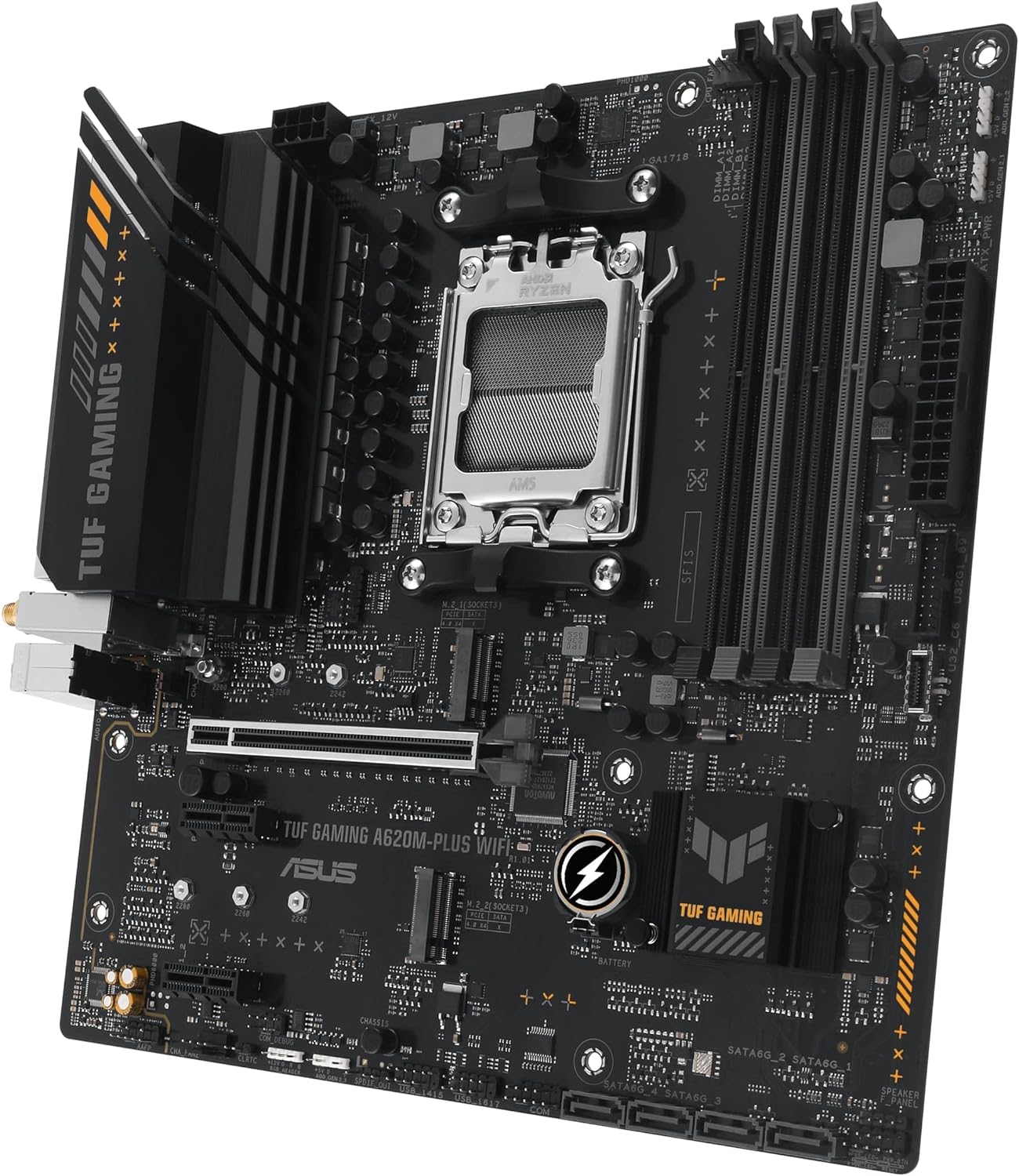 ASUS TUF GAMING A620M-PLUS WIFI, AMD, MATX, 4DDR5, DP, HDMI