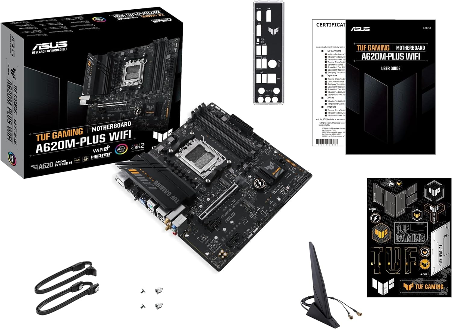 ASUS TUF GAMING A620M-PLUS WIFI, AMD, MATX, 4DDR5, DP, HDMI