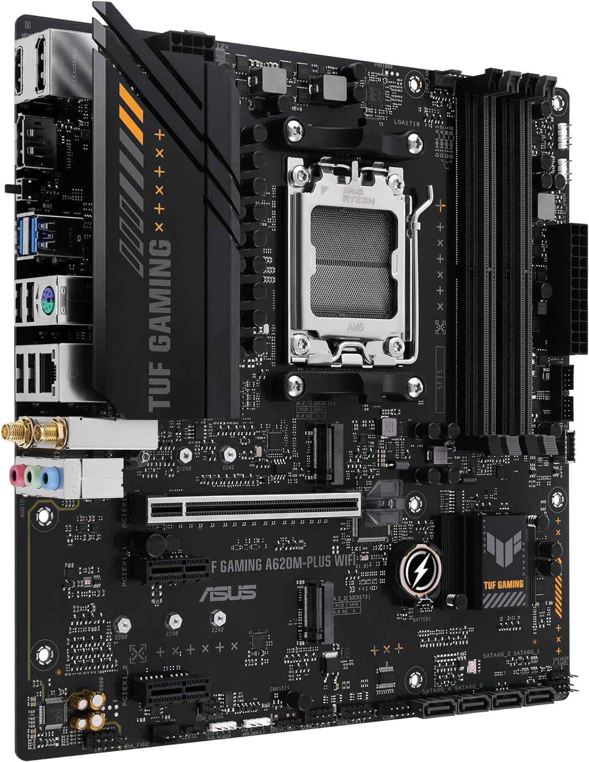 ASUS TUF GAMING A620M-PLUS WIFI, AMD, MATX, 4DDR5, DP, HDMI