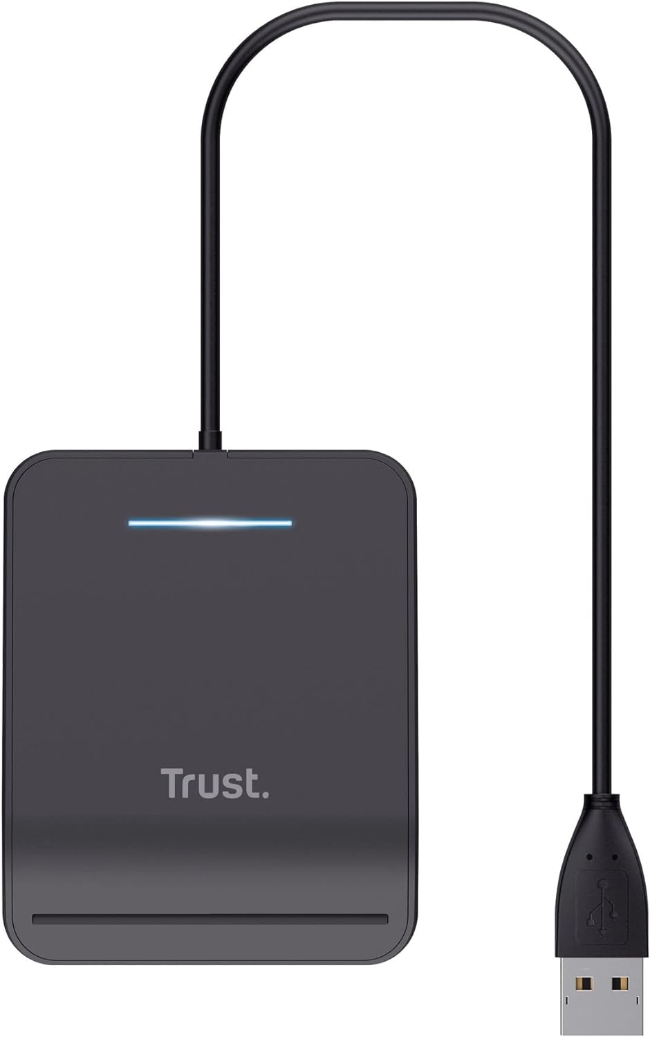 Trust Primo Smart ID Card Reader, DNI, FIPS 201, FIPS TAA and ISO 7816 Class A, B, C Compliant, 100cm Cable, Spanish/Portuguese/Italian, Secure Login, USB Card Reader Compatible with Windows/Mac