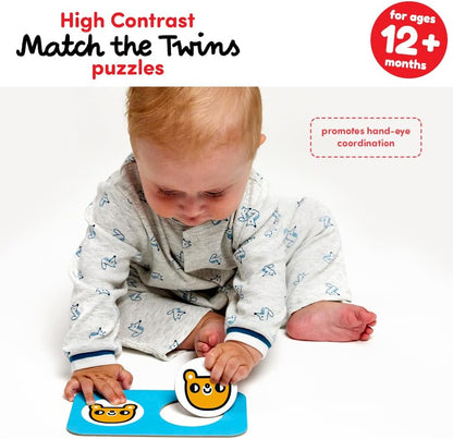 Banana Panda - Banana Panda - Hoog Contrast Puzzel Zoek de Tweeling - 8dlg.
