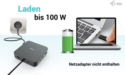 I-TEC USB-C HDMI+2X DP DOCK PD I-TEC HDMI DUAL DP PD 100 W