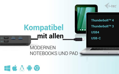I-TEC USB-C HDMI+2X DP DOCK PD I-TEC HDMI DUAL DP PD 100 W