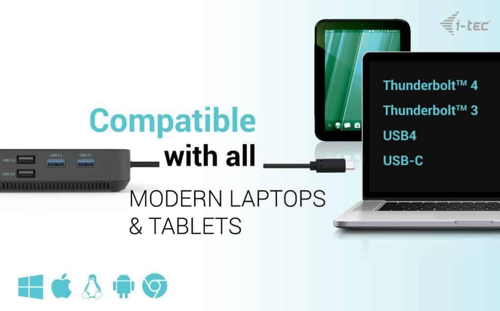 I-TEC USB-C HDMI+2X DP CHARGER I-TEC DOCK PD 100WCHARGER 112W