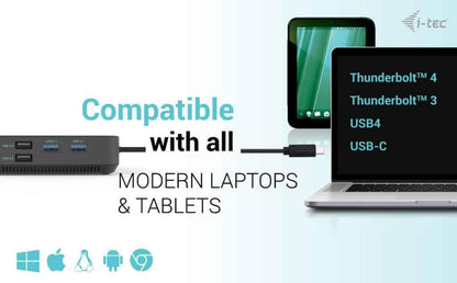 I-TEC USB-C HDMI+2X DP CHARGER I-TEC DOCK PD 100WCHARGER 112W