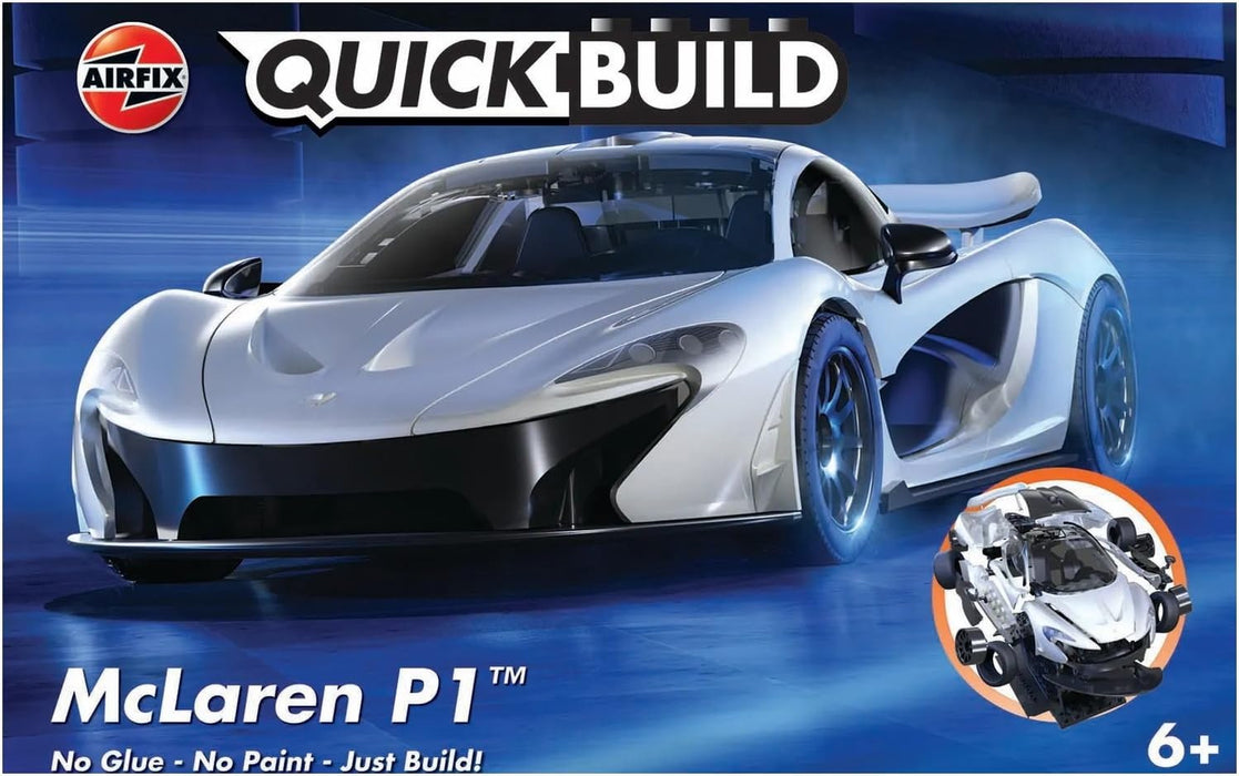 Airfix QUICKBUILD Model Car Kit - McLaren P1 White Car Building Kit for Kids 6+, Construction Toys for Boys & Girls, No Glue Model Making - Classic Car Gifts Plastic Model Kits