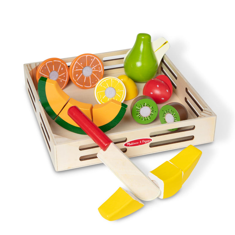 Melissa & Doug - Set met snijdbaar fruit | Houten speeleten | Fantasiespel | Montessori Speelgoed | Speelgoed Eten | rollenspel | leerrijk speelgoed |3+ | Cadeau voor meisjes en jongens