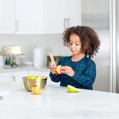 Melissa & Doug - Set met snijdbaar fruit | Houten speeleten | Fantasiespel | Montessori Speelgoed | Speelgoed Eten | rollenspel | leerrijk speelgoed |3+ | Cadeau voor meisjes en jongens