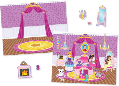 Melissa & Doug Reusable Sticker Books for 3+ Year Olds, Princess Sticker Book, Plane Activities Toddlers, Reusable Stickers for Kids Travel Activity Packs, Childrens Books Age 3-4 Years