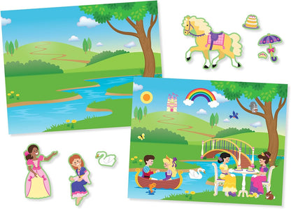 Melissa & Doug Reusable Sticker Books for 3+ Year Olds, Princess Sticker Book, Plane Activities Toddlers, Reusable Stickers for Kids Travel Activity Packs, Childrens Books Age 3-4 Years