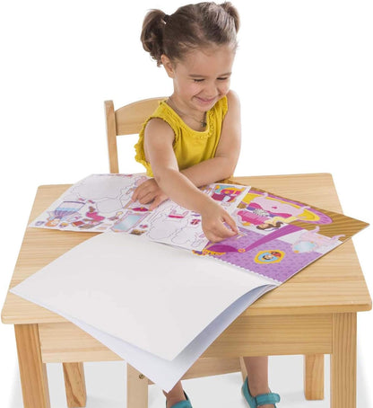 Melissa & Doug Reusable Sticker Books for 3+ Year Olds, Princess Sticker Book, Plane Activities Toddlers, Reusable Stickers for Kids Travel Activity Packs, Childrens Books Age 3-4 Years