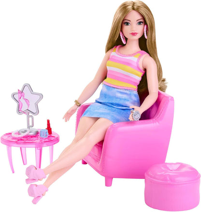 Barbie Doll and Fashion Set, Barbie Clothes with Closet Accessories like Rack and Mannequin, 32 Storytelling Pieces, HPL78