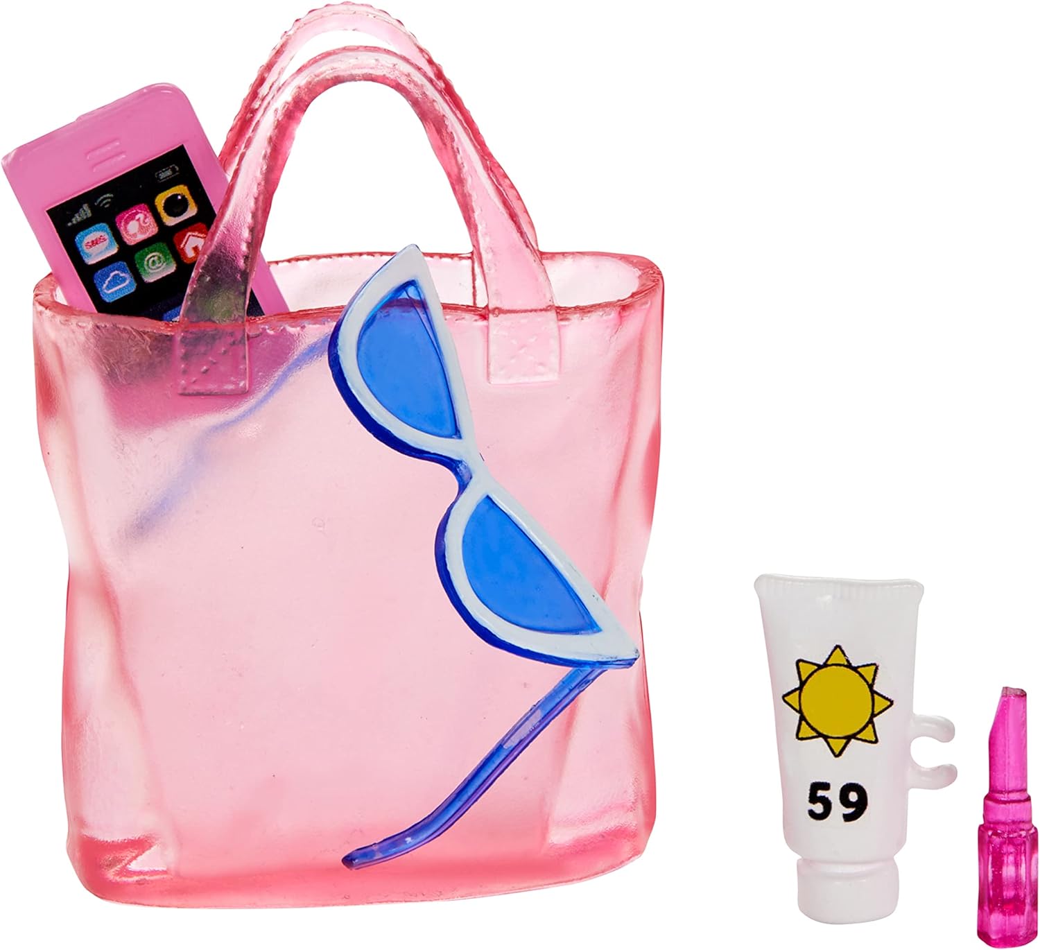 Barbie Doll, Malibu Barbie with Long Blonde Hair, Pink and White Swimsuit, Pink Sun Hat, Tote Bag, and Beach Themed Doll Accessories, Toys for Ages 3 and Up, One Doll, HPL73