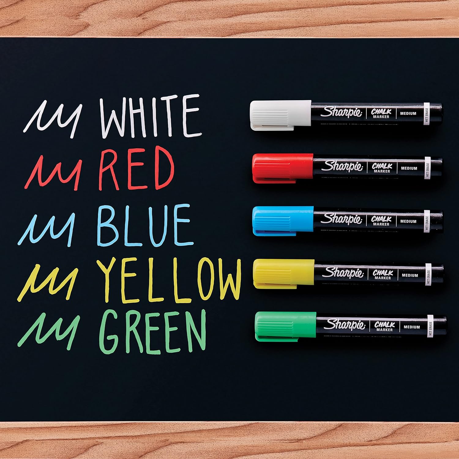 Sharpie Chalk Markers | Wet Erase Chalk Pens | Assorted Colours | 5 Count