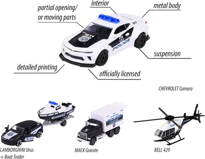 Majorette 212053188 Porsche Police Force 4 CAR Gift Box for Kids and Collectors from 3 to 103 Years, Start or add to a Collection or just Play, Multi