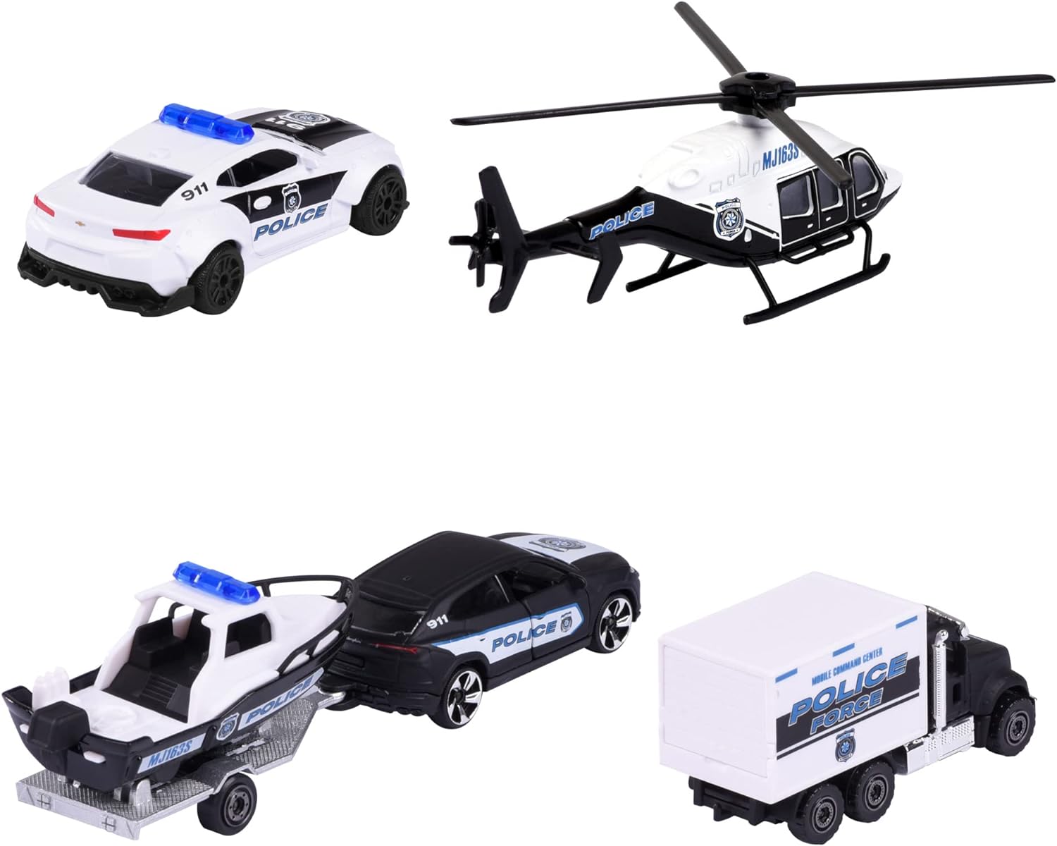 Majorette 212053188 Porsche Police Force 4 CAR Gift Box for Kids and Collectors from 3 to 103 Years, Start or add to a Collection or just Play, Multi