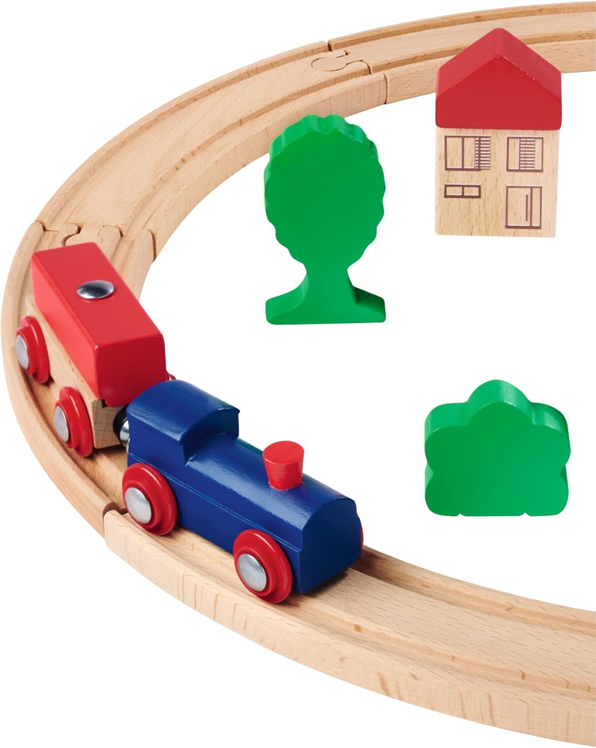 Eichhorn Wooden Circle Train Set with Tracks and Accessories