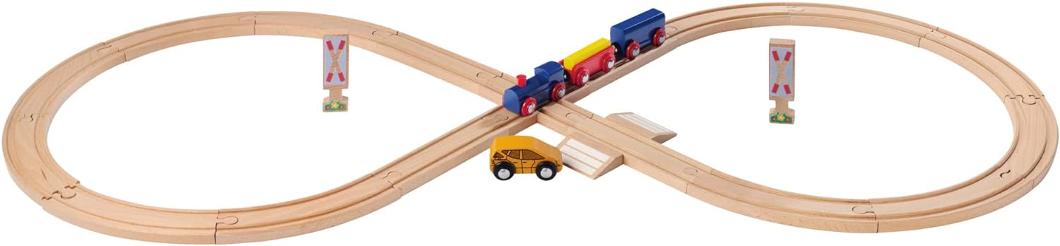 Eichhorn Rail 100006202 Roller Coaster 27 Pieces 290 cm Track Length FSC Certified Beech Wood Can Be Installed with Other Rail Rail Systems Multicoloured