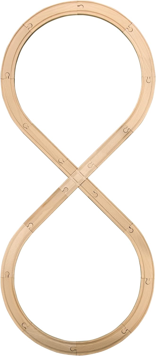 Eichhorn Rail 100006202 Roller Coaster 27 Pieces 290 cm Track Length FSC Certified Beech Wood Can Be Installed with Other Rail Rail Systems Multicoloured