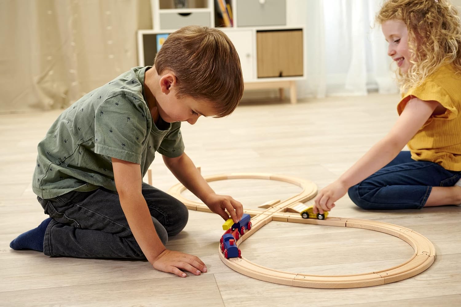 Eichhorn Rail 100006202 Roller Coaster 27 Pieces 290 cm Track Length FSC Certified Beech Wood Can Be Installed with Other Rail Rail Systems Multicoloured