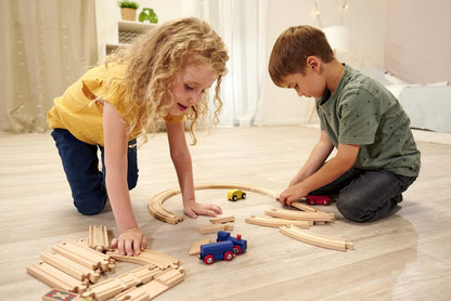 Eichhorn Rail 100006202 Roller Coaster 27 Pieces 290 cm Track Length FSC Certified Beech Wood Can Be Installed with Other Rail Rail Systems Multicoloured