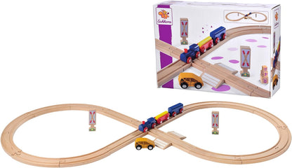 Eichhorn Rail 100006202 Roller Coaster 27 Pieces 290 cm Track Length FSC Certified Beech Wood Can Be Installed with Other Rail Rail Systems Multicoloured