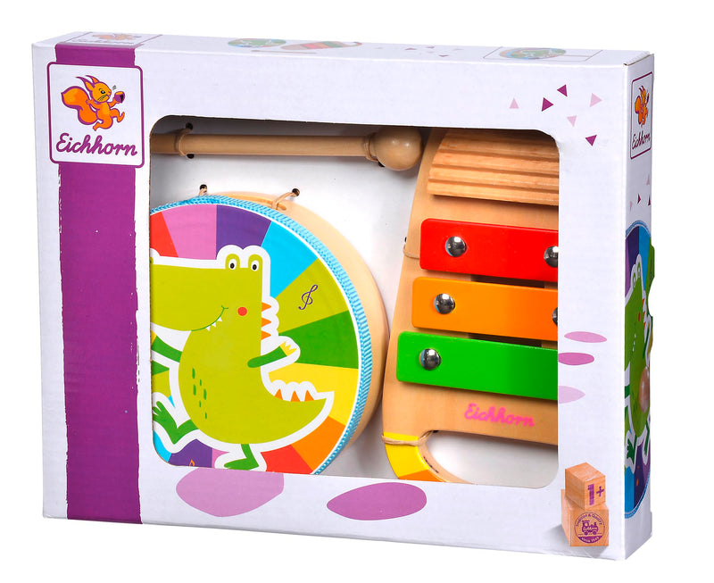 Eichhorn- Eh Music Set Drum and Xylo, Multicolor, Small (4003046010596