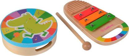 Eichhorn- Eh Music Set Drum and Xylo, Multicolor, Small (4003046010596
